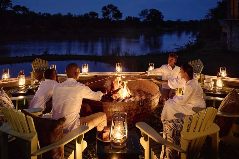 Malewane Lodge at Royal Malewane | Exclusive Tours Waterside Bonfire