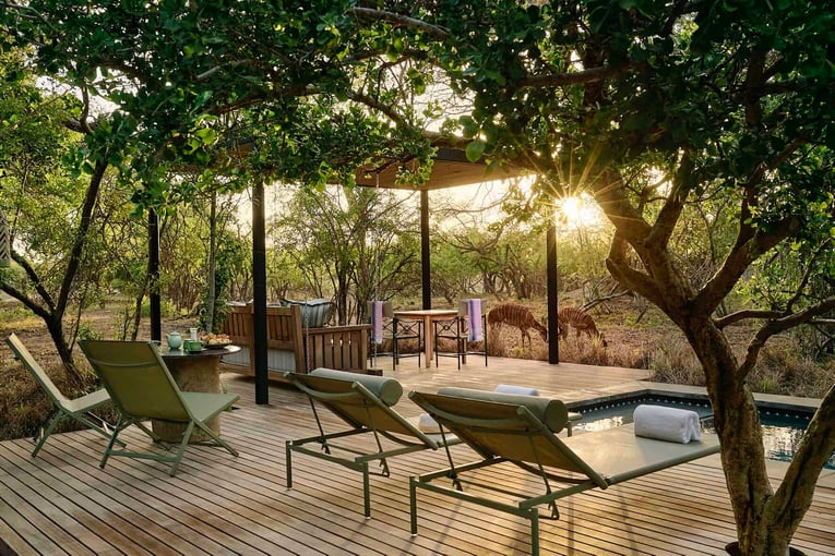 Malewane Lodge at Royal Malewane | Exclusive Tours Waterside Luxury Suite Deck